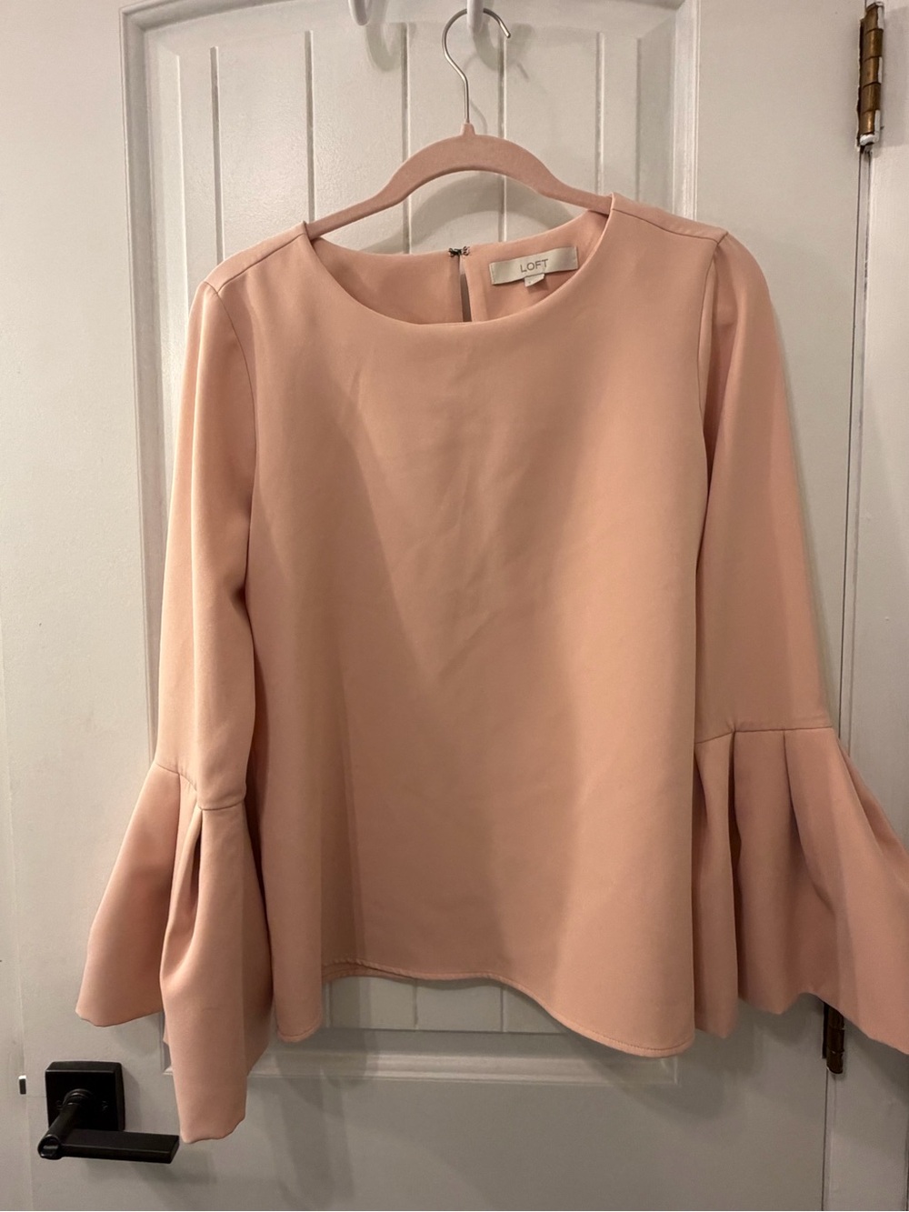LOFT Dusty Blush Bell Sleeve Top